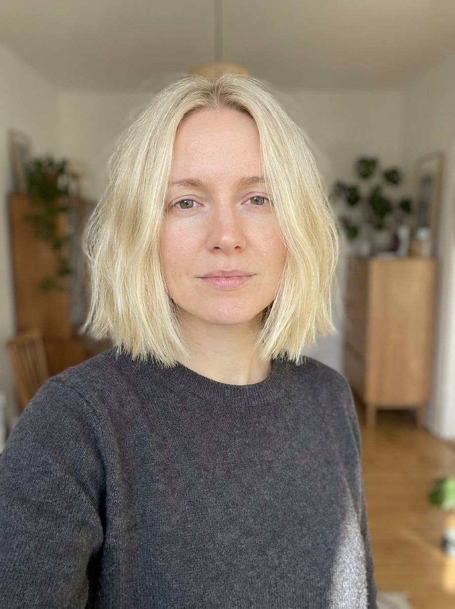 Blunt Bob in hellem Blond - Kurzer blonder Bob